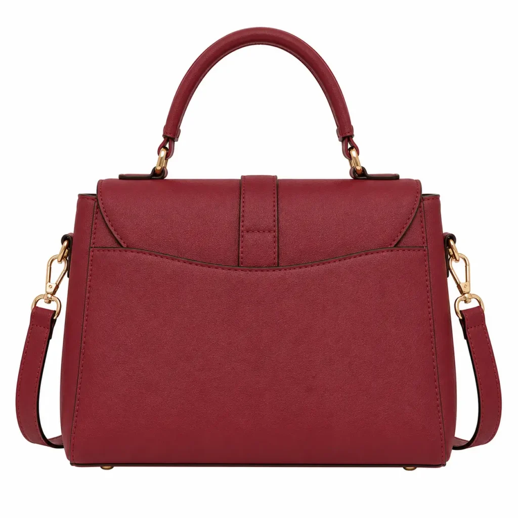 bagnum womens burgundy leather satchel top handle shoulder handbag1