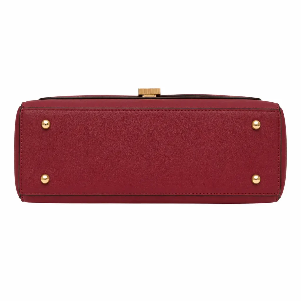 bagnum womens burgundy leather satchel top handle shoulder handbag3