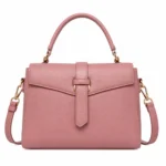 Bagnum Women's Dusty Pink Leather Satchel Top Handle Shoulder Handbag