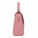 Bagnum Women's Dusty Pink Leather Satchel Top Handle Shoulder Handbag - Image 3