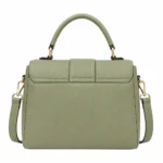 Bagnum Women's Green/White Triple Compartment Satchel Top Handle Shoulder Handbag - Image 2