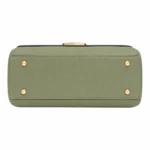 Bagnum Women's Green/White Triple Compartment Satchel Top Handle Shoulder Handbag - Image 4