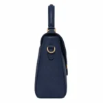 Bagnum Women's Navy Blue Leather Satchel Top Handle Shoulder Handbag - Image 3