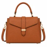 Bagnum Women's Tan Leather Satchel Top Handle Shoulder Handbag
