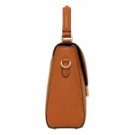 Bagnum Women's Tan Leather Satchel Top Handle Shoulder Handbag - Image 3