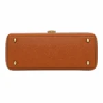 Bagnum Women's Tan Leather Satchel Top Handle Shoulder Handbag - Image 4