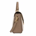Bagnum Women's Taupe/Cream Color Block Satchel Top Handle Shoulder Handbag - Image 3