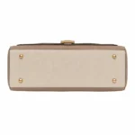Bagnum Women's Taupe/Cream Color Block Satchel Top Handle Shoulder Handbag - Image 4